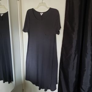 Charcoal Grey LuLaRoe Carly High-Low Dress Waffle Knit